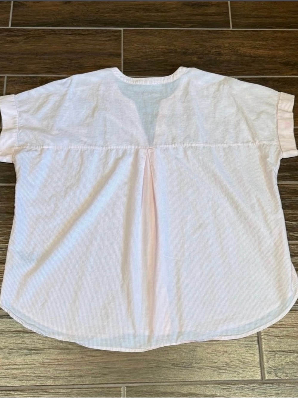NYDJ Oversized Button-up Boyfriend Shirt Size Large Pink & White - Picture 2 of 8